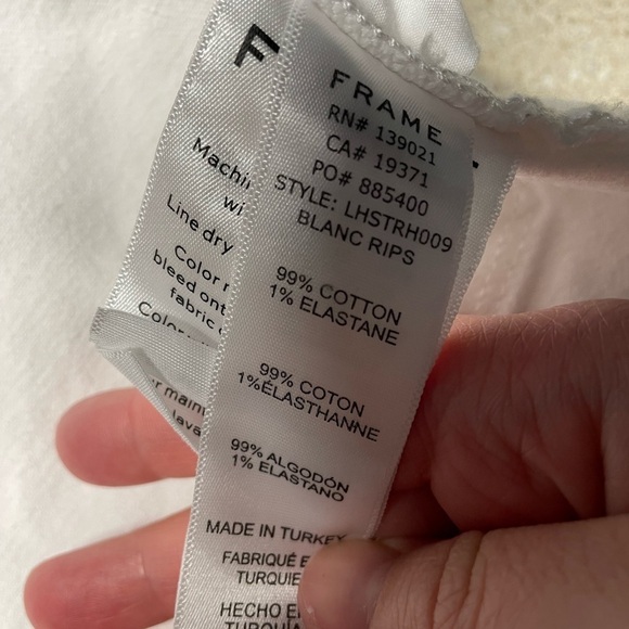 Frame Denim Le High Straight white distressed ripped women’s size 23 high rise - Picture 9 of 10